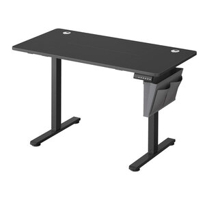 Bureau électrique assis-debout bureau réglable en hauteur 60 x 120 x (72-120) cm 4 hauteurs mémorisables pochette de rangement pour bureau noir 12_0004576