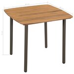 vidaXL Table de jardin 80 x 80 x 72 cm Bois d'acacia solide et acier