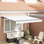 vidaXL Auvent Rétractable Blanc 350x250 cm Tissu