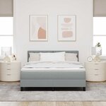vidaXL Lit box spring avec matelas gris clair 140x200 cm en tissu