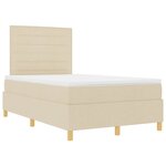 vidaXL Lit à ressorts avec matelas Crème 120 x 190 cm tissu