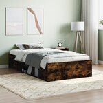 vidaXL Cadre de lit chêne fumé 90x200 cm