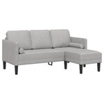 Canapé d'angle 3 places vidaXL Gris Nuage 160 cm Tissu