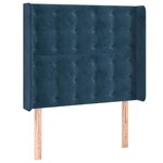 vidaXL Tête de lit à LED Bleu foncé 93x16x118/128 cm Velours