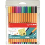 Pochette de 15 stylos feutres pointe fine point 88 x 10 STABILO