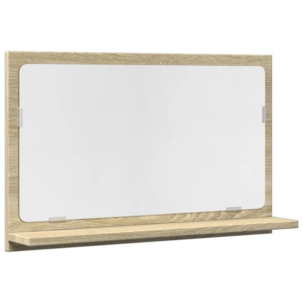 vidaXL Étagère de salle de bain à miroir chêne sonoma bois ingénierie