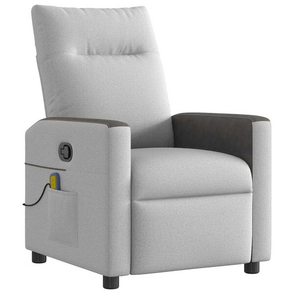 vidaXL Fauteuil de massage inclinable gris nuage tissu