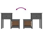 vidaXL Table de chevet Gris 79 5x38x65 5 cm Bois de pin massif