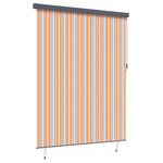 vidaXL Store Roulant Extérieur Manuel Jaune et bleu 200 x 250 cm tissu