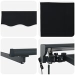 vidaXL Auvent Rétractable Noir 500x300 cm Polyester et Aluminium
