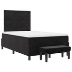 vidaXL Lit à ressorts avec matelas Noir 120 x 200 cm Velours