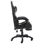 vidaXL Fauteuil de jeux vidéo repose-pied Noir/camouflage Similicuir