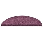 vidaXL Tapis d'escalier 30 pièces 56 x 17 x 3 cm Violet foncé Demi-rond