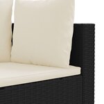 vidaXL Salon de jardin 4 Pièces avec coussins noir résine tressée