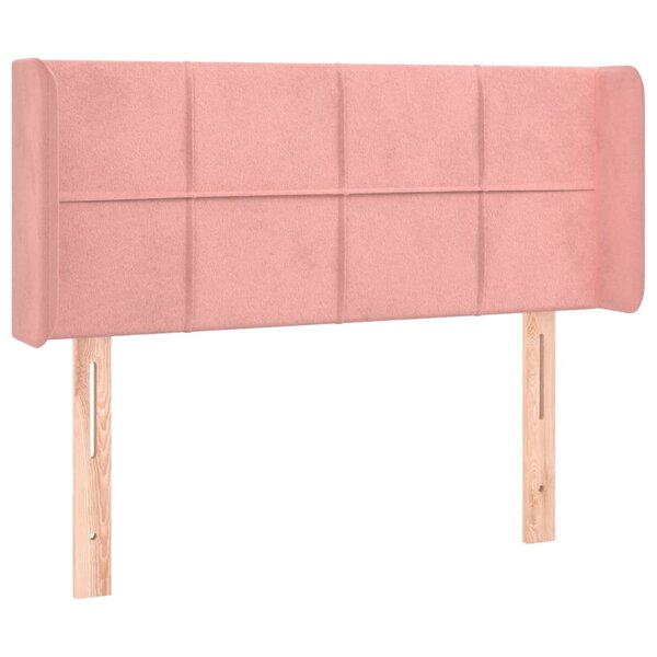 vidaXL Tête de lit avec oreilles Rose 93x16x78/88 cm Velours