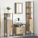 vidaXL Ensemble de mobilier de salle de bain 4 Pièces Chêne sonoma