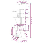 vidaXL Arbre à chat avec griffoirs en sisal Gris foncé 190 cm