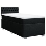 vidaXL Sommier à lattes de lit et matelas Noir 80x200 cm Tissu