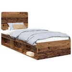 vidaXL Cadre de lit Bois ancien 90 x 190 cm Bois de pin massif