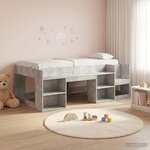vidaXL Cadre de lit pour enfants avec rangement Gris béton 75 x 190 cm