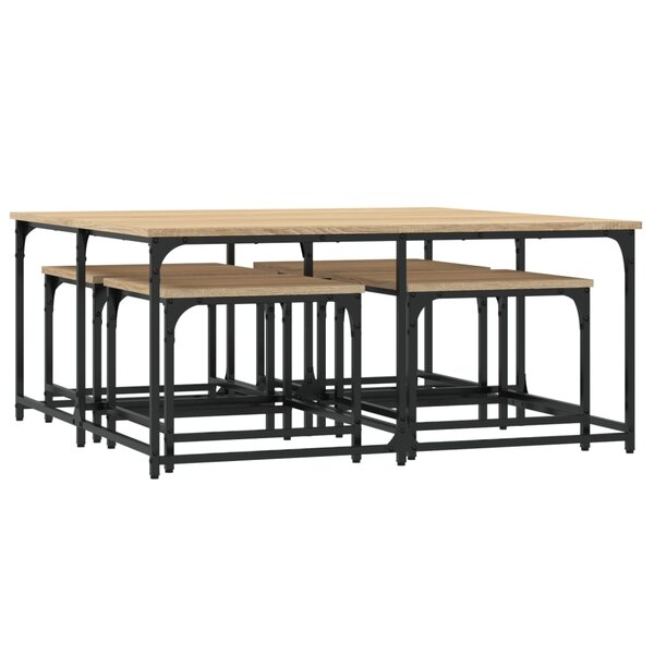 vidaXL Tables basses gigognes 5 Pièces chêne sonoma bois d'ingénierie