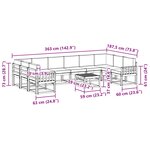 vidaXL Ensemble de canapés d'extérieur 11 pc Blanc et Beige