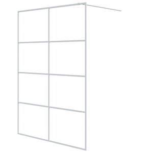 vidaXL Paroi de douche Blanc 140x195 cm Verre ESG transparent