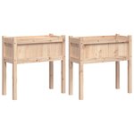 vidaXL Jardinières 2 Pièces avec pieds bois de pin massif