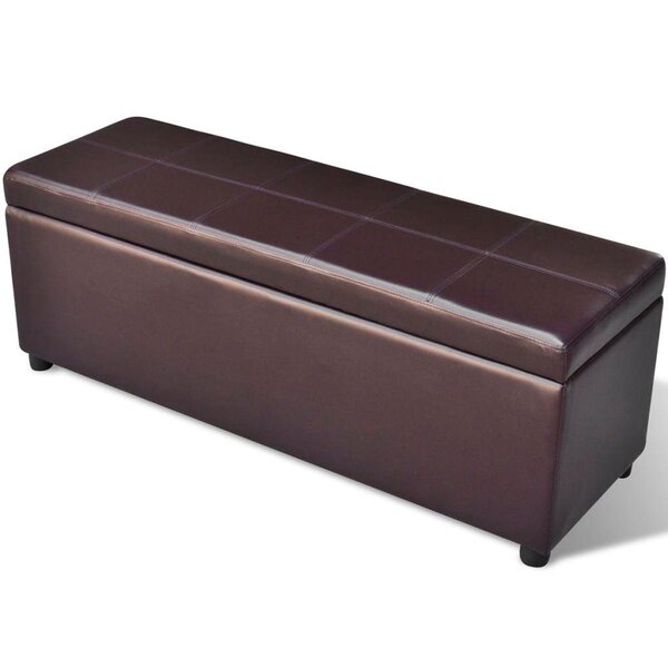 Banquette pouf tabouret meuble banc de rangement en bois brun 3002030