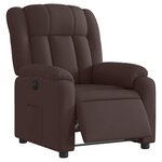 vidaXL Fauteuil inclinable électrique Marron foncé Tissu