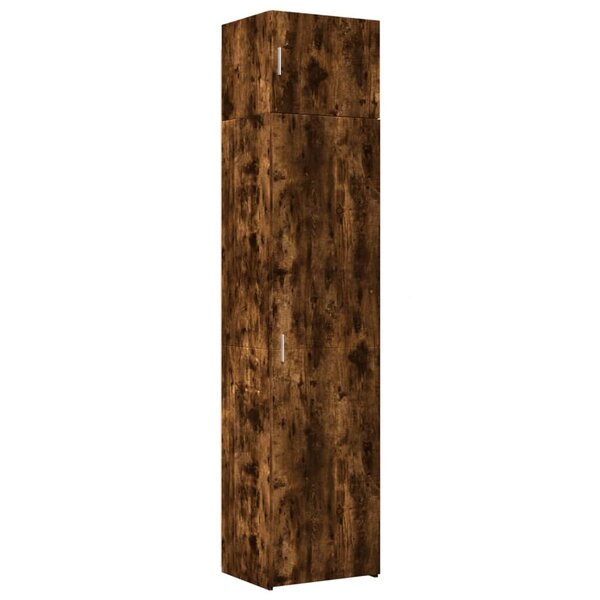 vidaXL Armoire de rangement mince chêne fumé 50x42 5x225 cm