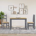 vidaXL Chaises à manger lot de 2 gris 40x46x99 cm bois massif de pin