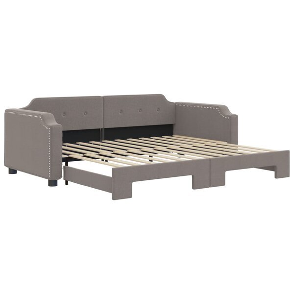 vidaXL Lit de jour avec gigogne sans matelas taupe 80x200 cm