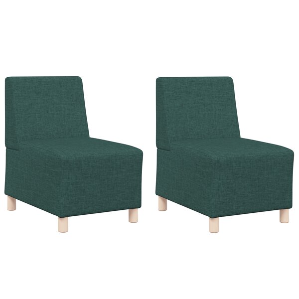 vidaXL Fauteuil Sofa Gris Clair 55 cm Tissu 2 Pièces Vert foncé