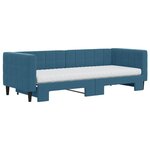 vidaXL Lit de jour avec lit gigogne et matelas bleu 80x200 cm velours