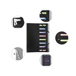 Trieur polypropylène 3 rabats 8 compartiments OPAK Noir EXACOMPTA