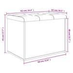 vidaXL Banc de rangement sonoma gris 62x42x45 cm bois d'ingénierie