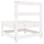 vidaXL Canapé central de jardin blanc bois de pin massif