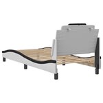 vidaXL Cadre de lit Viana sans matelas blanc et noir 90x200 cm similicuir