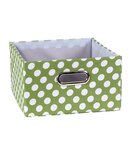 Tiroir tissu vert pois blanc