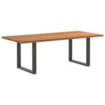 vidaXL Table à manger marron clair bois de chêne massif rectangulaire