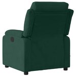 vidaXL Fauteuil de massage inclinable vert foncé velours