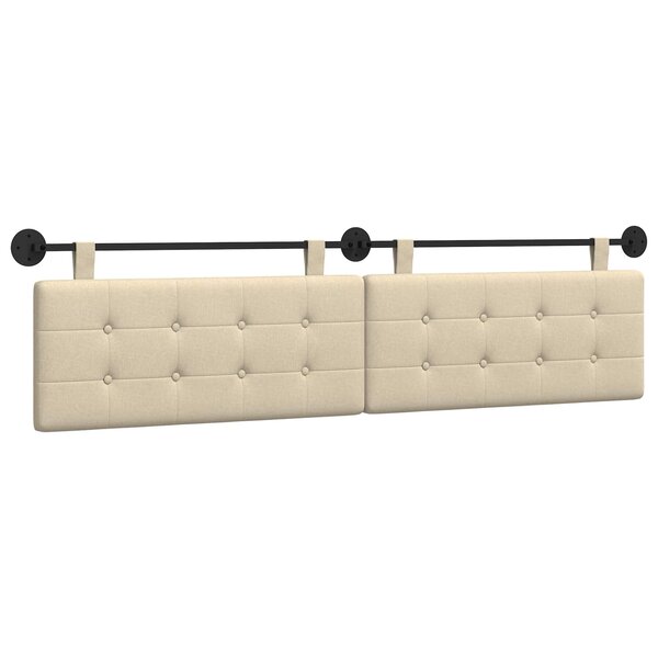 vidaXL Tête de lit suspendue Crème tissu