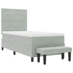 vidaXL Lit à ressorts avec matelas & banc gris clair 80x200 cm velours
