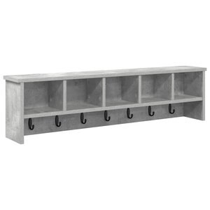 vidaXL Porte-manteau mural avec étagère Gris béton 100 x 16 x 26 cm