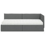 vidaXL Cadre de lit d'angle avec matelas 2 Pièces Gris Velours