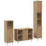 vidaXL Ensemble de meubles pour salle de bain 3 Pièces Chêne artisanal