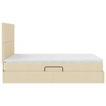 vidaXL Lit avec des lumières à LED Crème 140 x 200 cm tissu