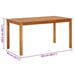 vidaXL Table de jardin 140x80x74 cm Bois d'acacia massif