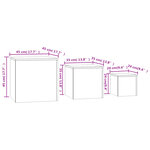 vidaXL Tables d'appoint 3 Pièces Gris béton Bois d’ingénierie